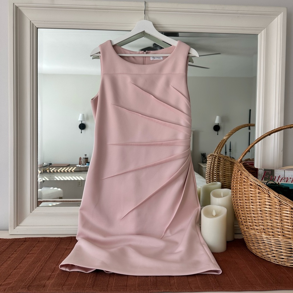 Calvin Klein Soft Pink Sleeveless Midi Dress
